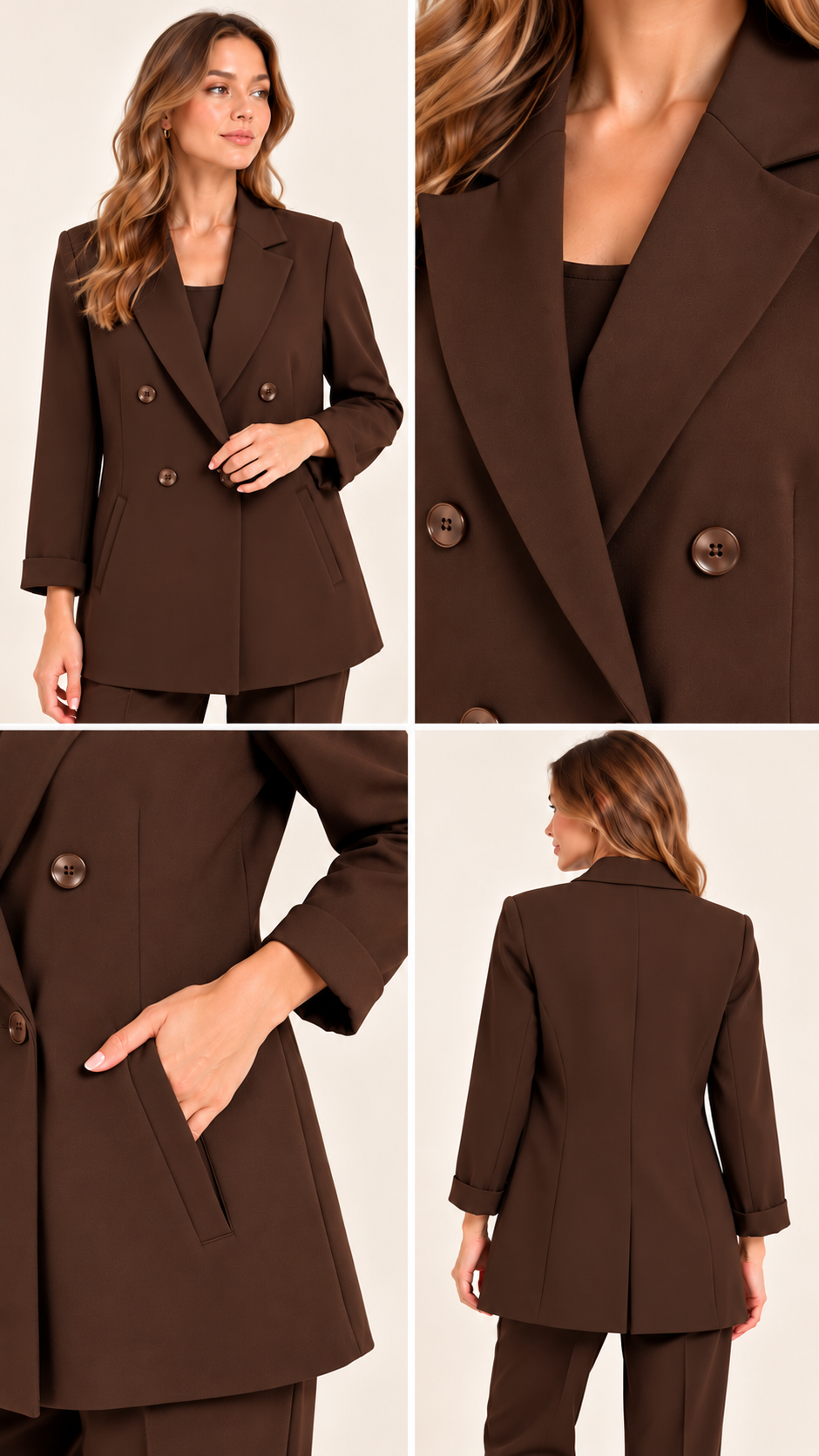 EKOL Kadın Kruvaze Blazer Ceket 4585