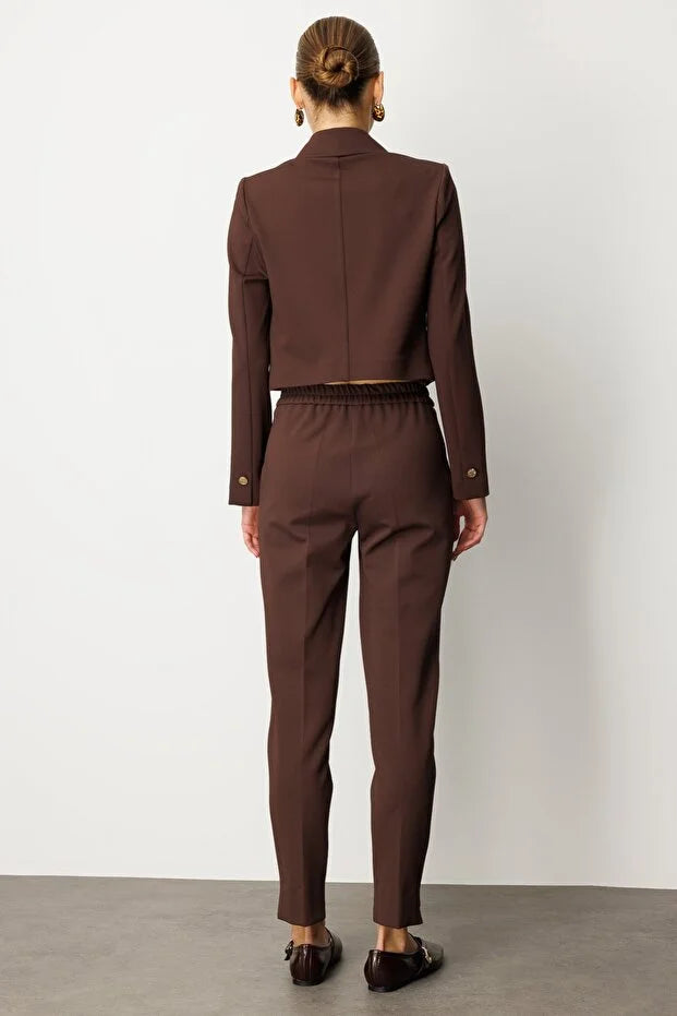 EKOL Kruvaze Yaka Crop Ceket 5029