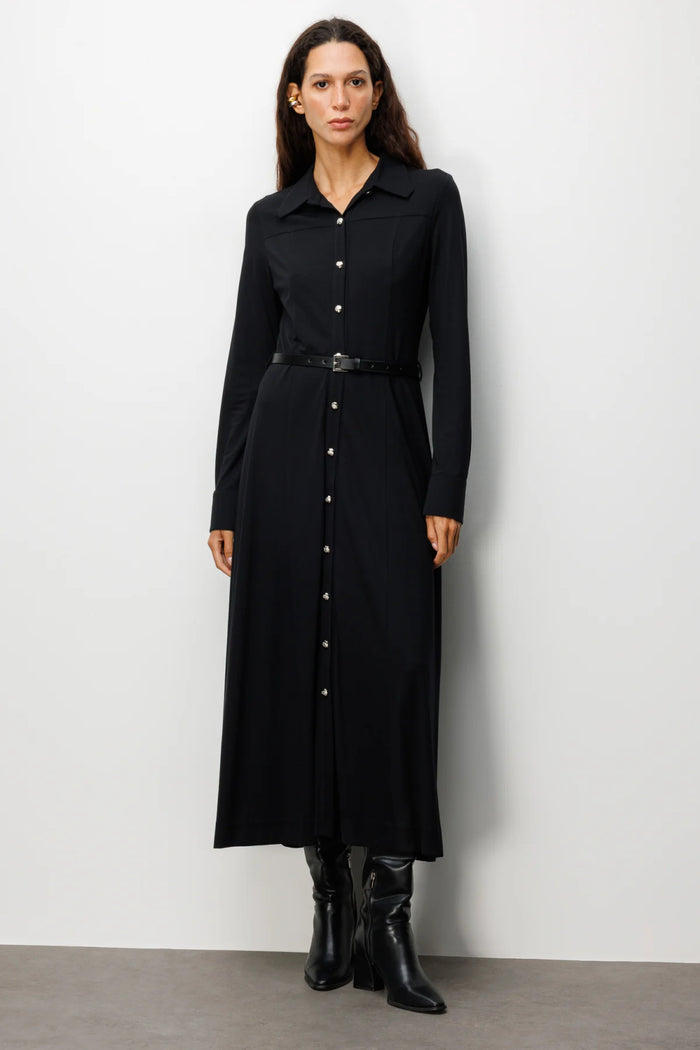 EKOL Beli Kemerli Maxi Elbise 4029