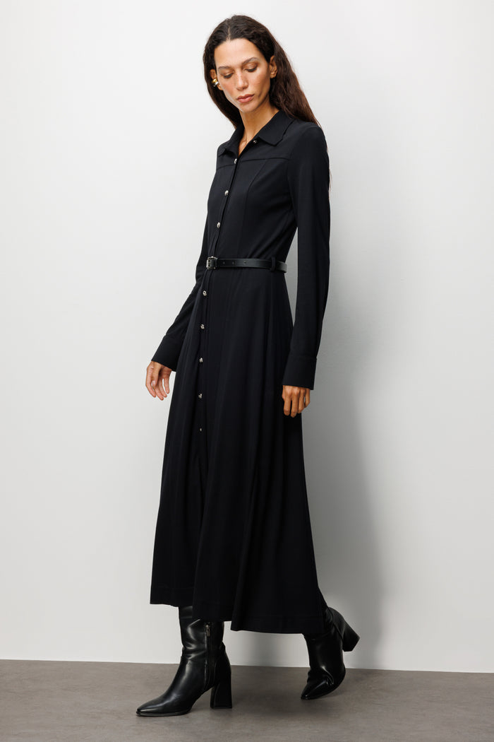EKOL Beli Kemerli Maxi Elbise 4029