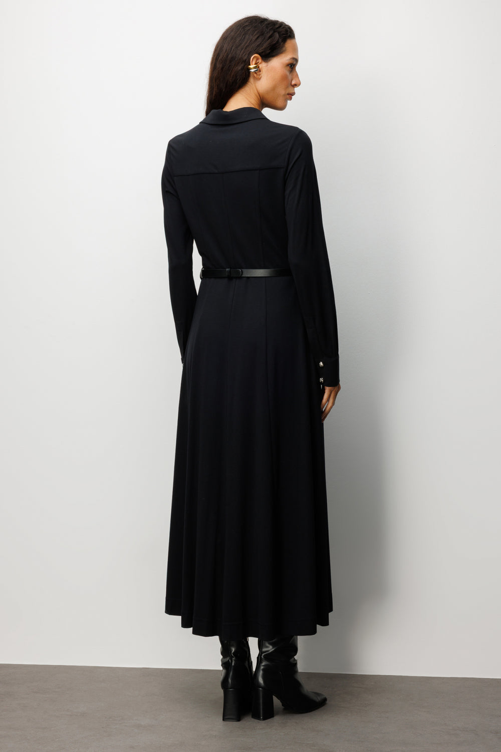 EKOL Beli Kemerli Maxi Elbise 4029
