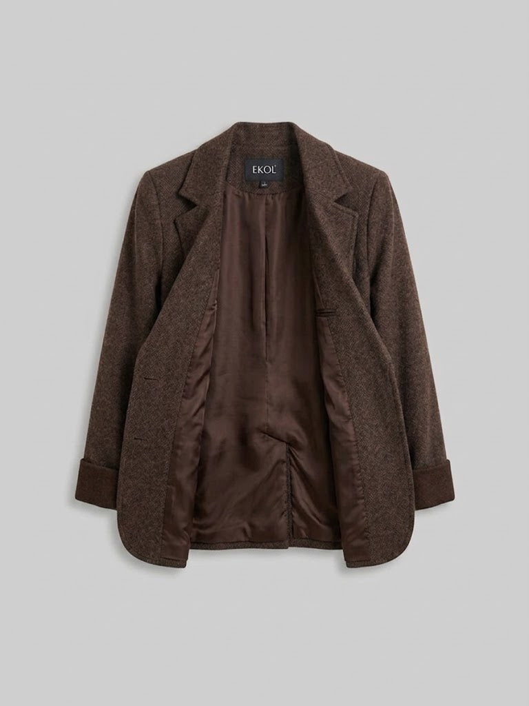 EKOL Melanj Duble Kol Blazer Ceket 4205