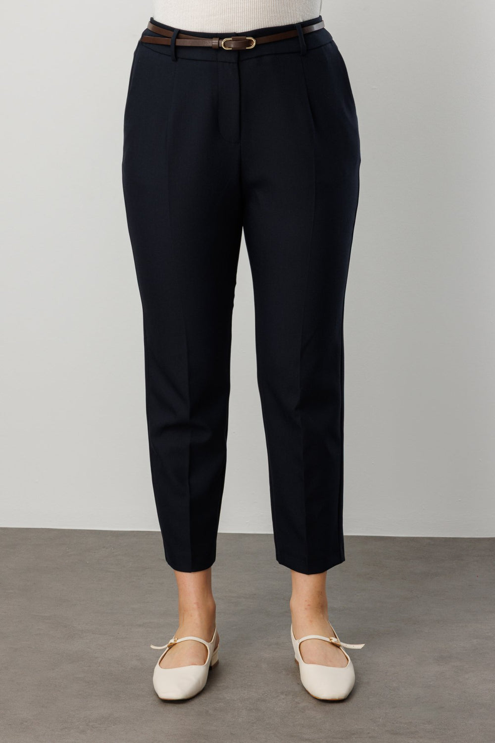 EKOL Beli Kemerli Dar Paça Pantolon 1015-26k