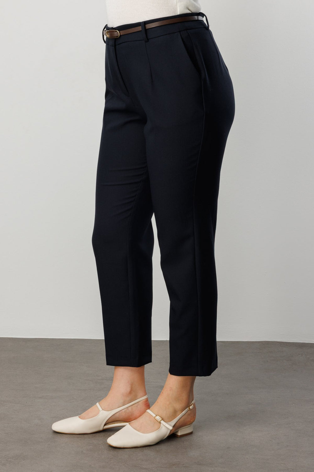 EKOL Beli Kemerli Dar Paça Pantolon 1015-26k