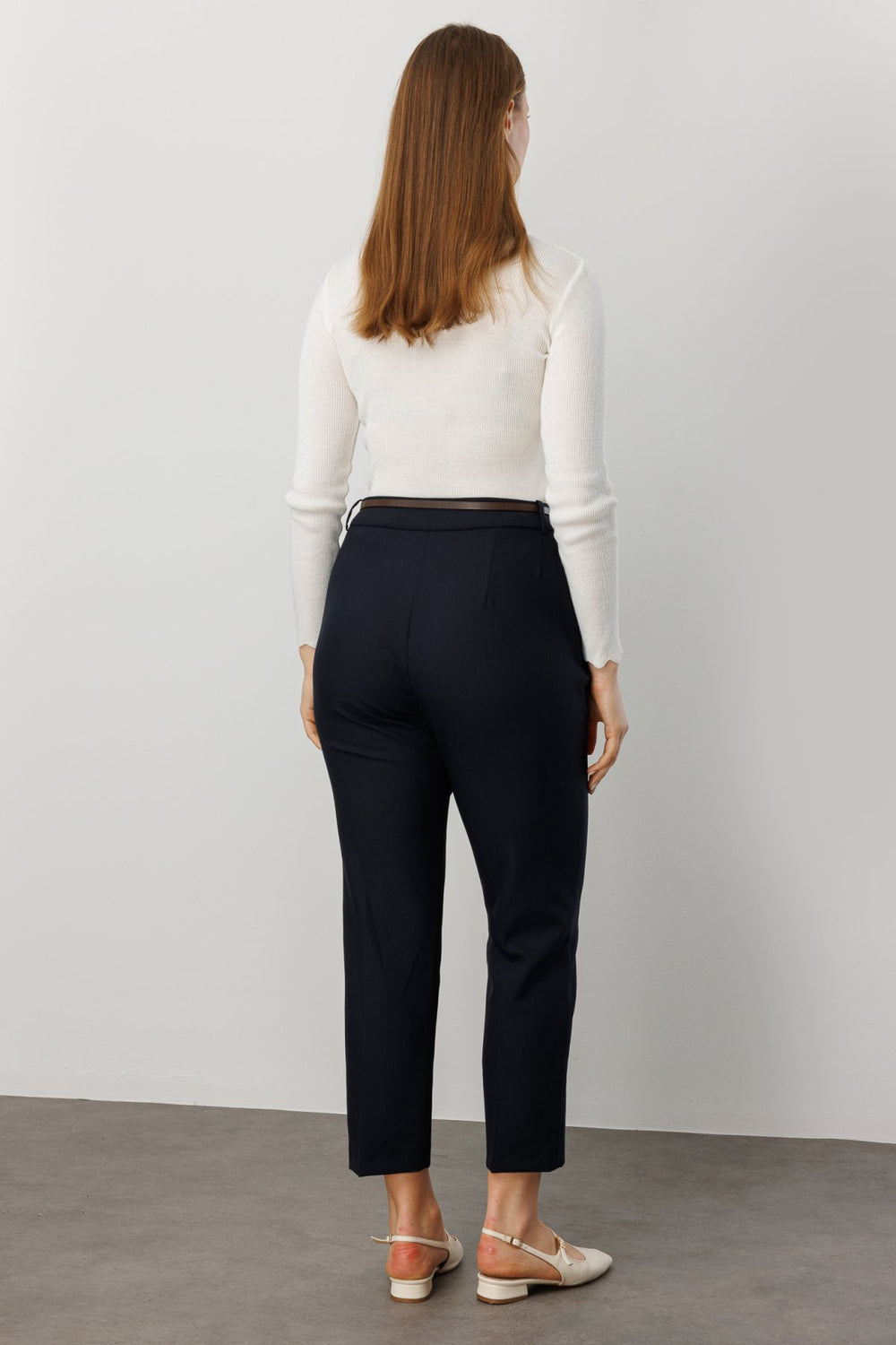 EKOL Beli Kemerli Dar Paça Pantolon 1015-26k