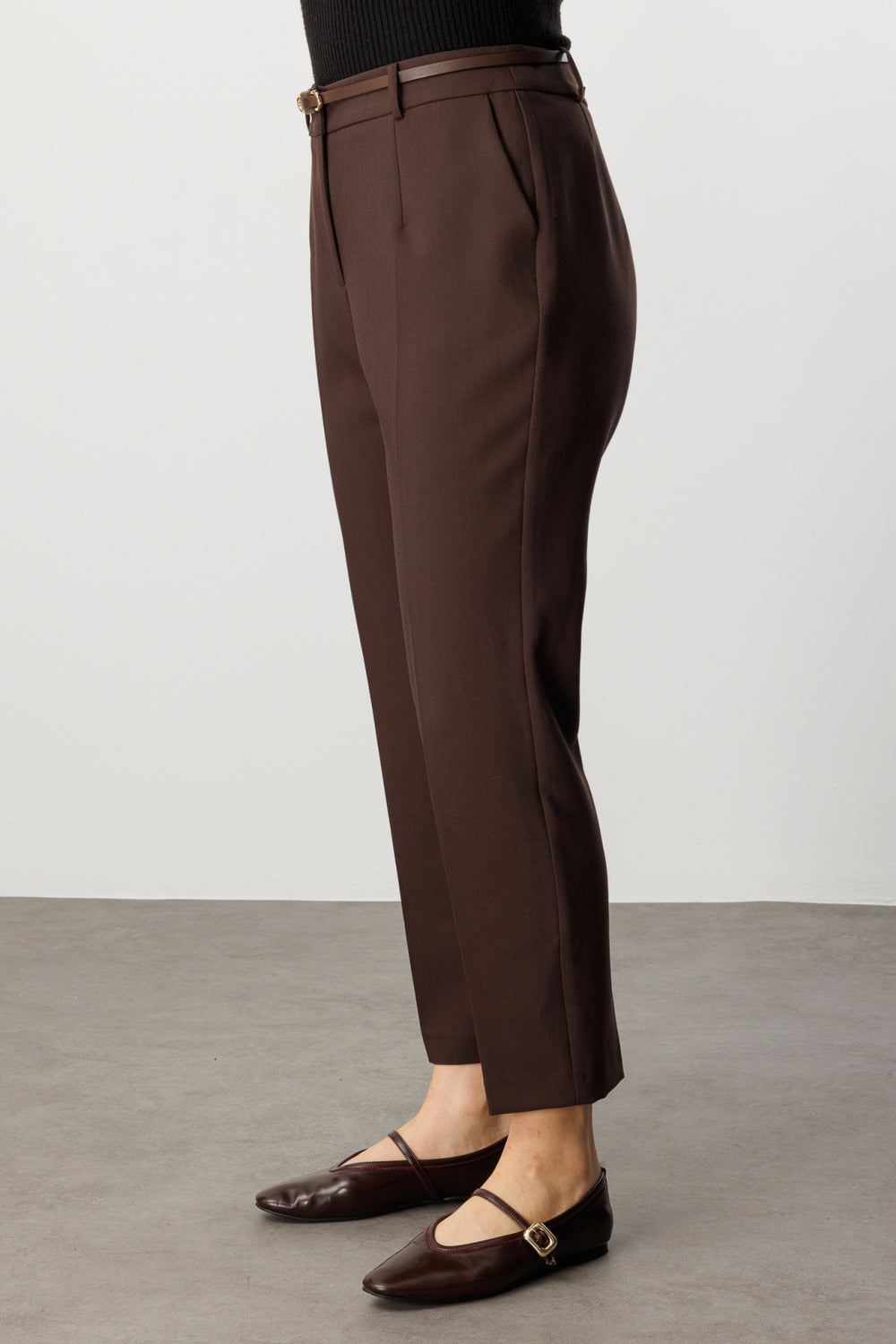 EKOL Beli Kemerli Dar Paça Pantolon 1015-26k