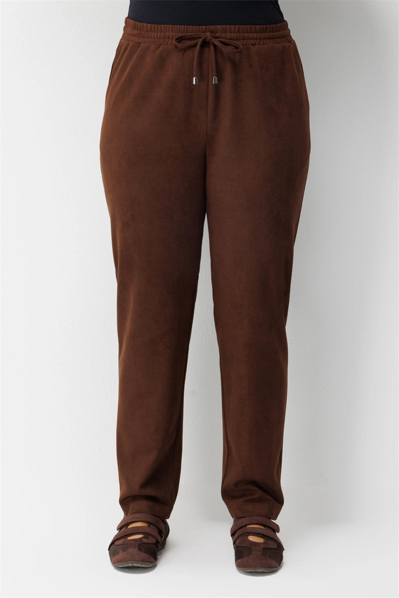 EKOL Beli Bağcıklı Dar Paça Süet Pantolon 4595