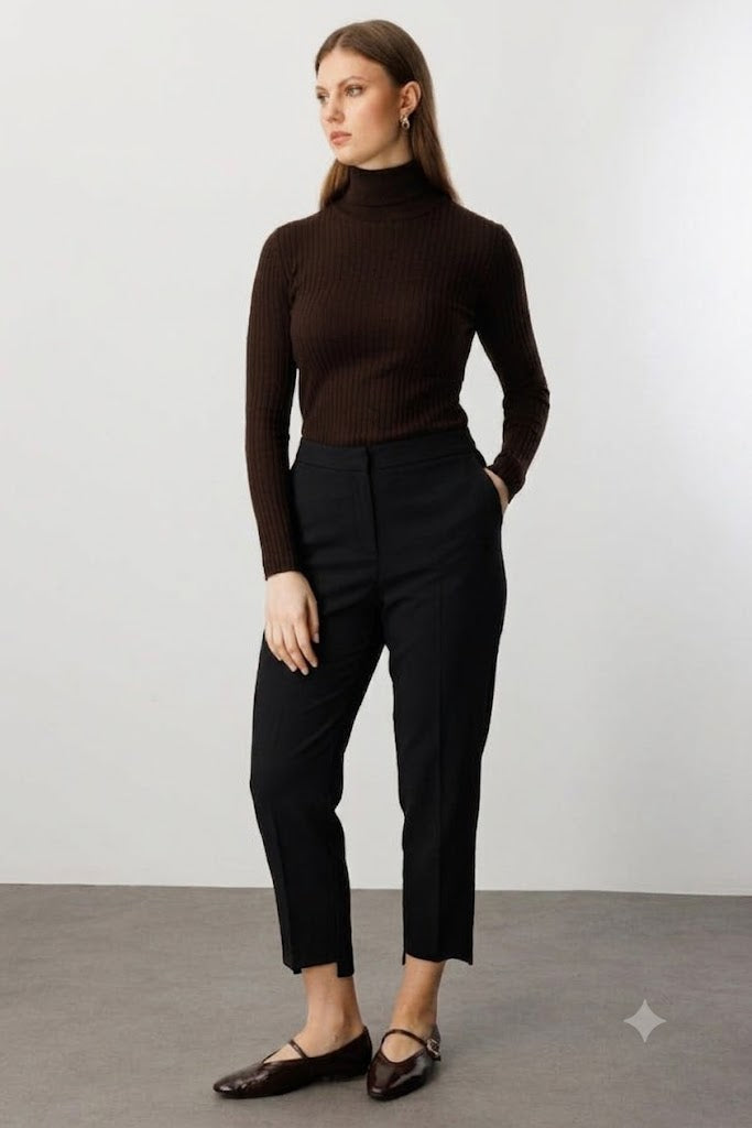 EKOL Zikzak Desenli Dar Paça Pantolon 5535-26k