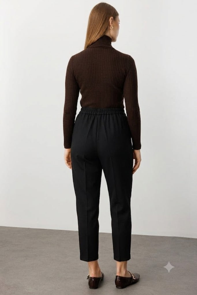 EKOL Zikzak Desenli Dar Paça Pantolon 5535-26k