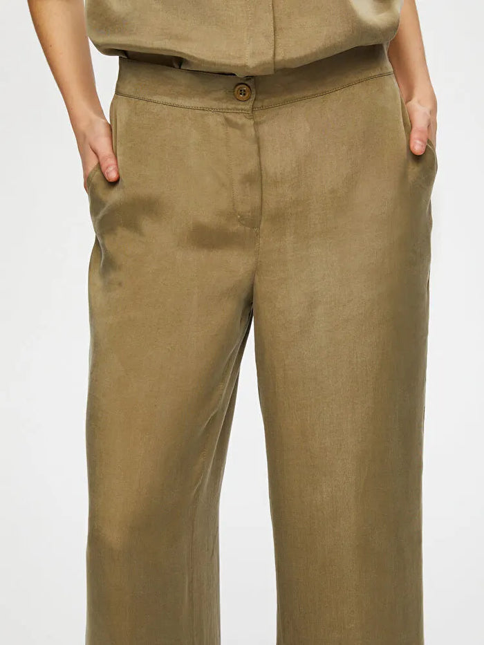 FAİK SÖNMEZ Straight Fit Tensel Pantolon PNT023
