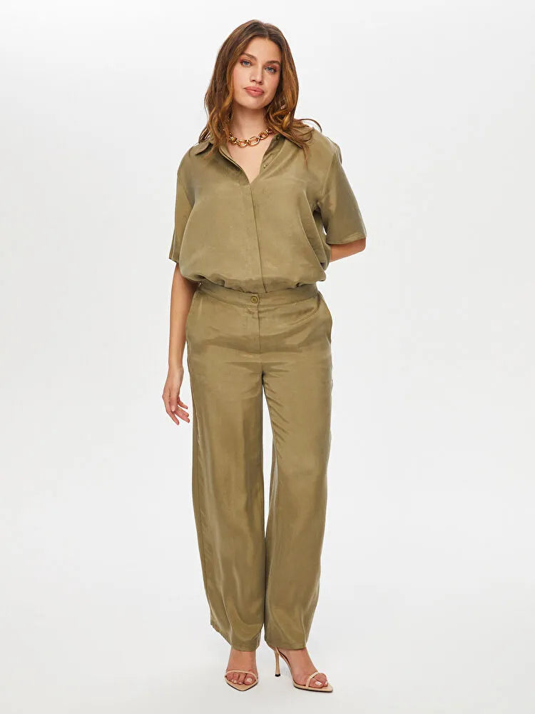 FAİK SÖNMEZ Straight Fit Tensel Pantolon PNT023