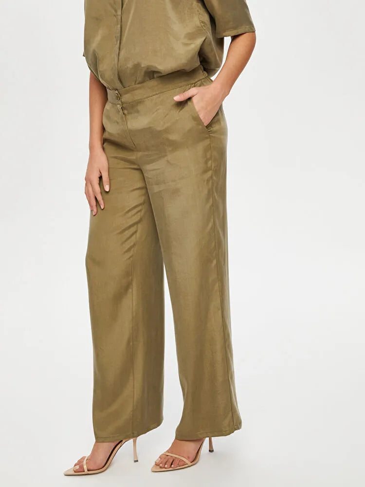 FAİK SÖNMEZ Straight Fit Tensel Pantolon PNT023