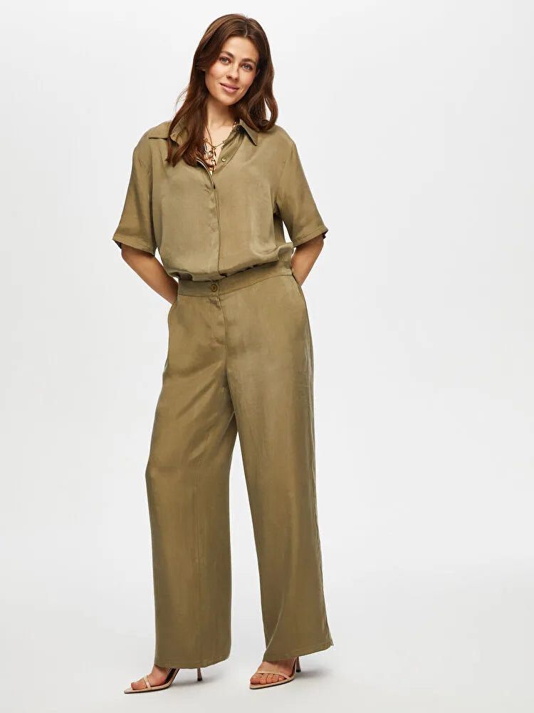 FAİK SÖNMEZ Straight Fit Tensel Pantolon PNT023