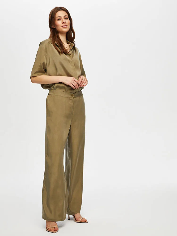FAİK SÖNMEZ Straight Fit Tensel Pantolon PNT023