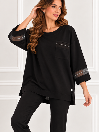 FEVER File Detaylı Cepli Oversize  BLUZ 14001