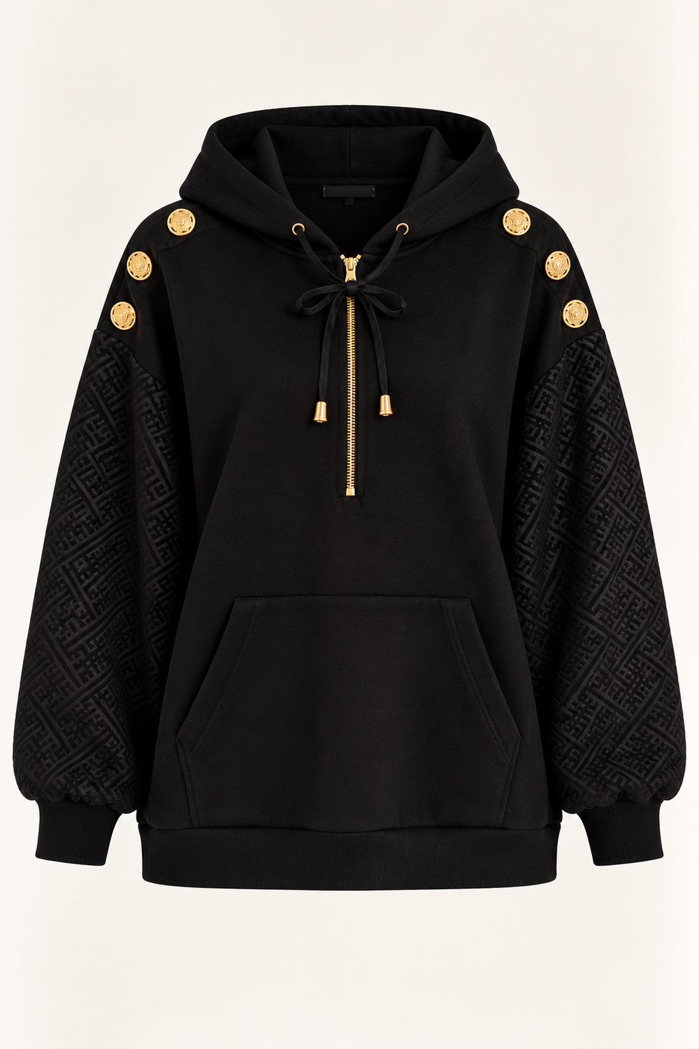 FEVER Gold Düğme Detaylı Kapüşonlu Sweatshirt 14036