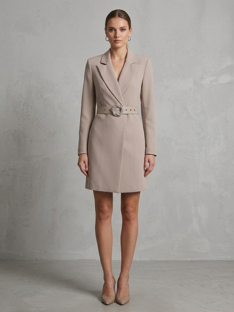 FİMKA Taş Detaylı Kemerli Blazer Elbise 5665