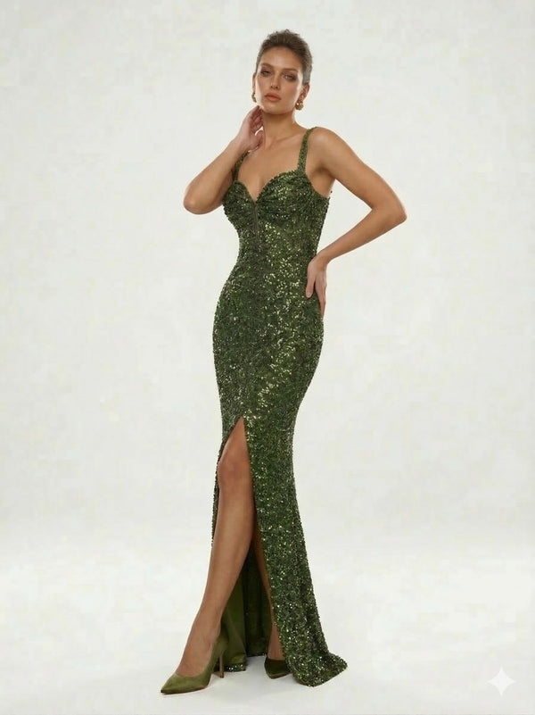 CENTİLMEN Pul Payetli Askılı Abiye  58035