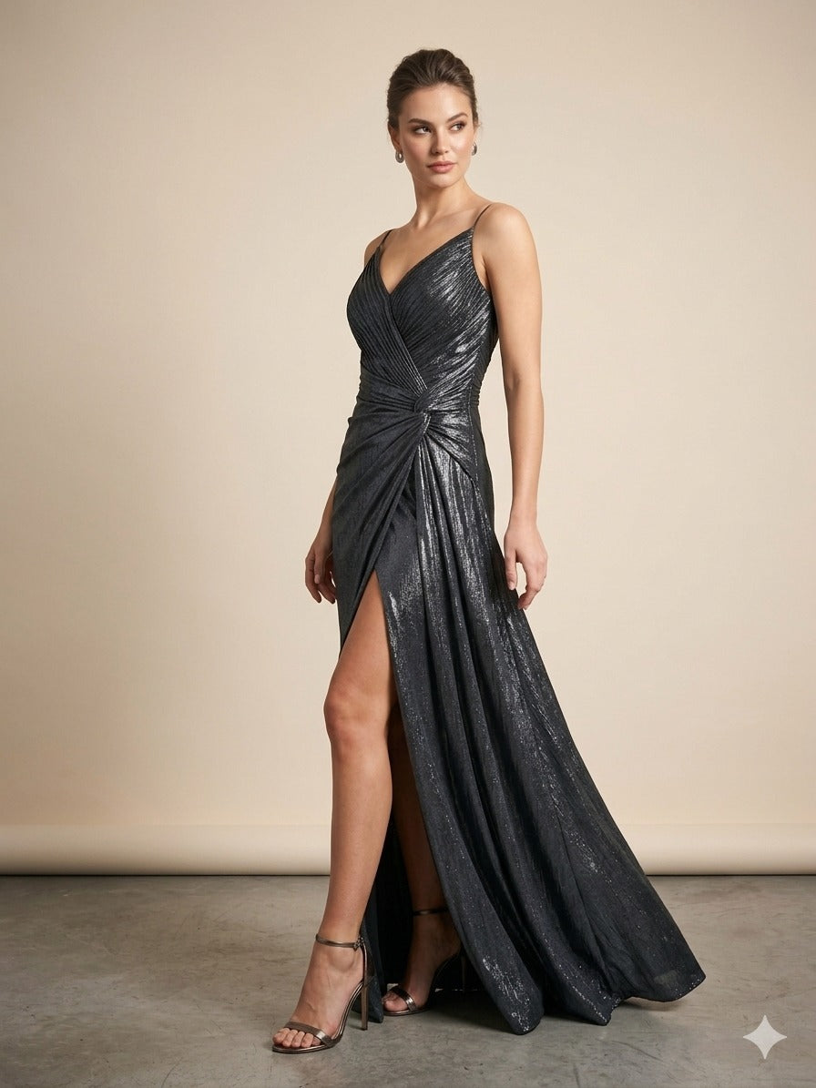 FOR COSTUME Yırtmaç Detaylı Abiye Elbise 10032