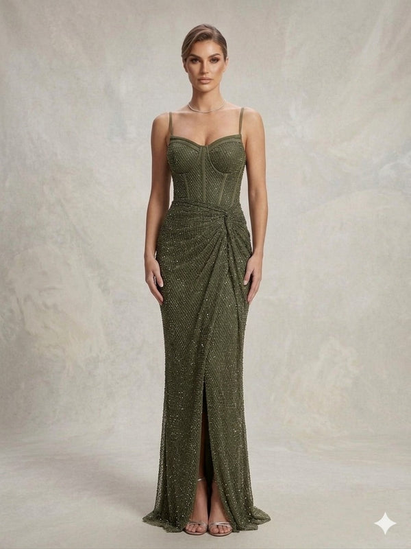 FOR COSTUME Kristal İşlemeli Korsaj Elbise 9983