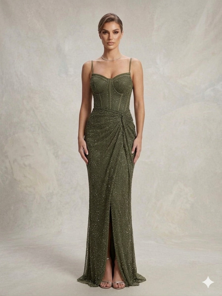 FOR COSTUME Kristal İşlemeli Korsaj Elbise 9983
