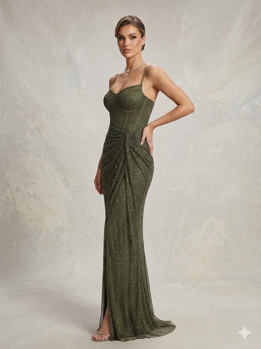FOR COSTUME Kristal İşlemeli Korsaj Elbise 9983