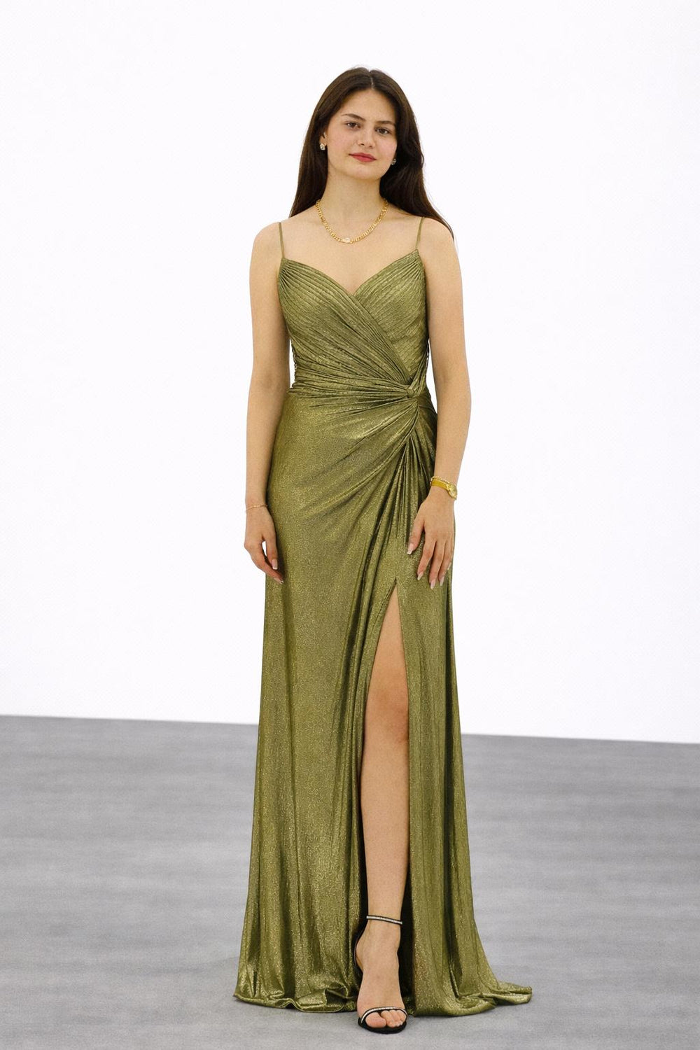FOR COSTUME Yırtmaç Detaylı Abiye Elbise 10032