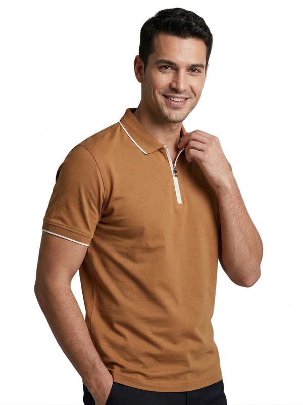 CENTİLMEN Erkek Fermuar Yaka T-shirt 1614