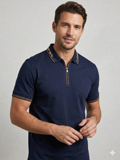 CENTİLMEN Fit Polo Yaka Detaylı Merserize Tişört  1624
