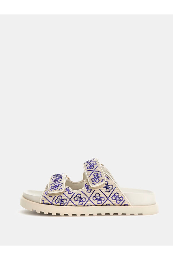 GUESS Fadeliza 4G Taş Logolu Cırt Cırtlı Bayan Terlik FLJFDZFAB19