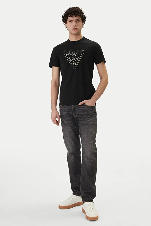 GUESS Bisiklet Yaka Kısa Kollu Üçgen Logolu T-shirt  M6GI11K2992