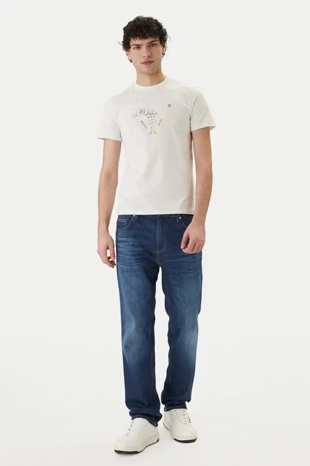 GUESS Bisiklet Yaka Kısa Kollu Üçgen Logolu T-shirt  M6GI11K2992