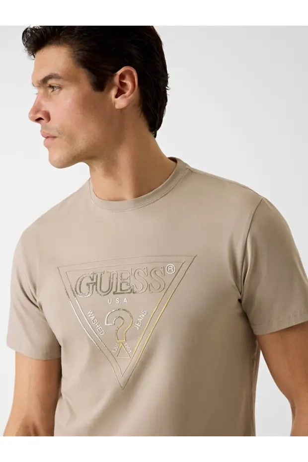 GUESS Bisiklet Yaka Kısa Kollu Üçgen Logolu T-shirt  M6GI11K2992