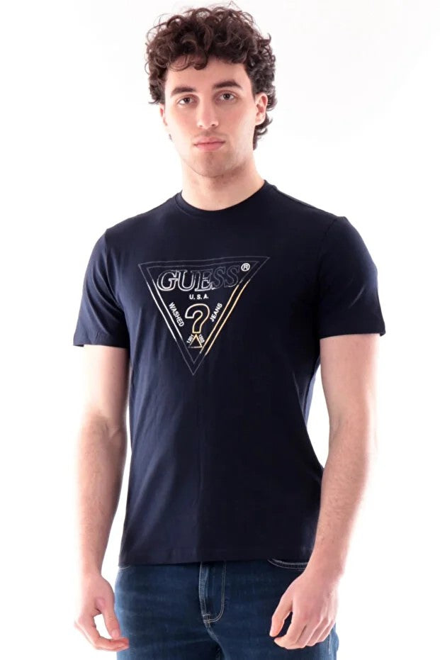 GUESS Bisiklet Yaka Kısa Kollu Üçgen Logolu T-shirt  M6GI11K2992