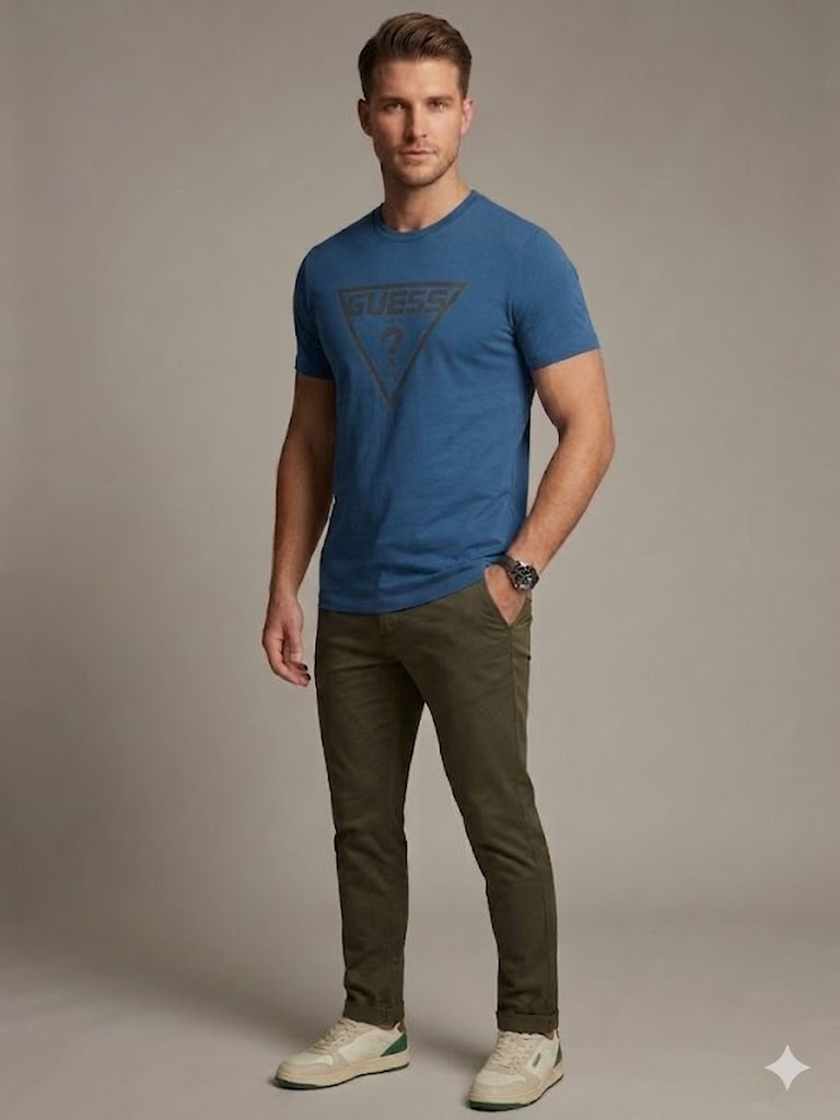 GUESS Erkek Günlük Casual Baskılı T-Shirt Z4YI12I3Z14