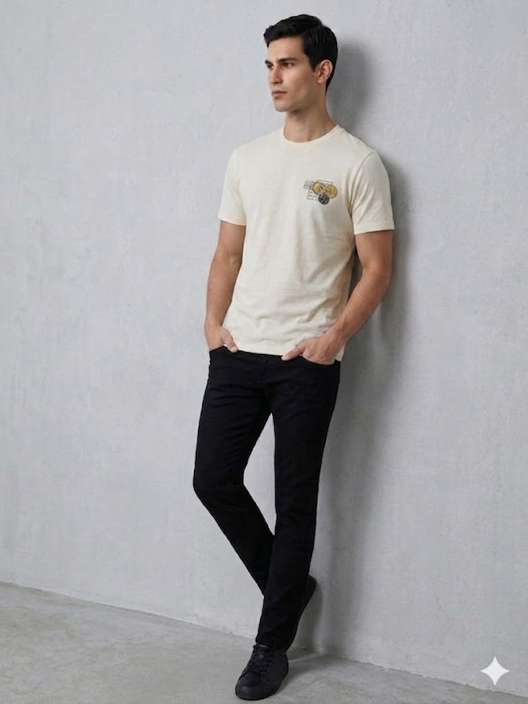 GUESS Erkek Modern Kesim Bisiklet Yaka T-Shirt M6GI37K3318