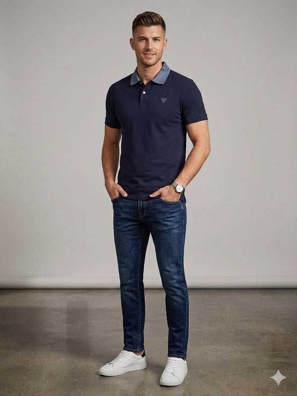 GUESS Erkek Polo Yaka Basic T-Shirt M5GP66J1314