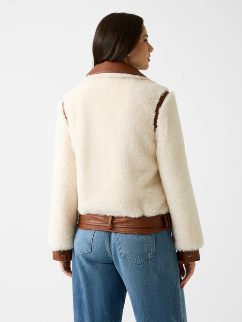 GUESS Deri Detaylı Peluş Mont W5BL71W3840