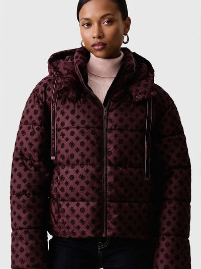 GUESS Guess 4G Logolu Fermuarlı Kapüşonlu MontW6BL56W4195