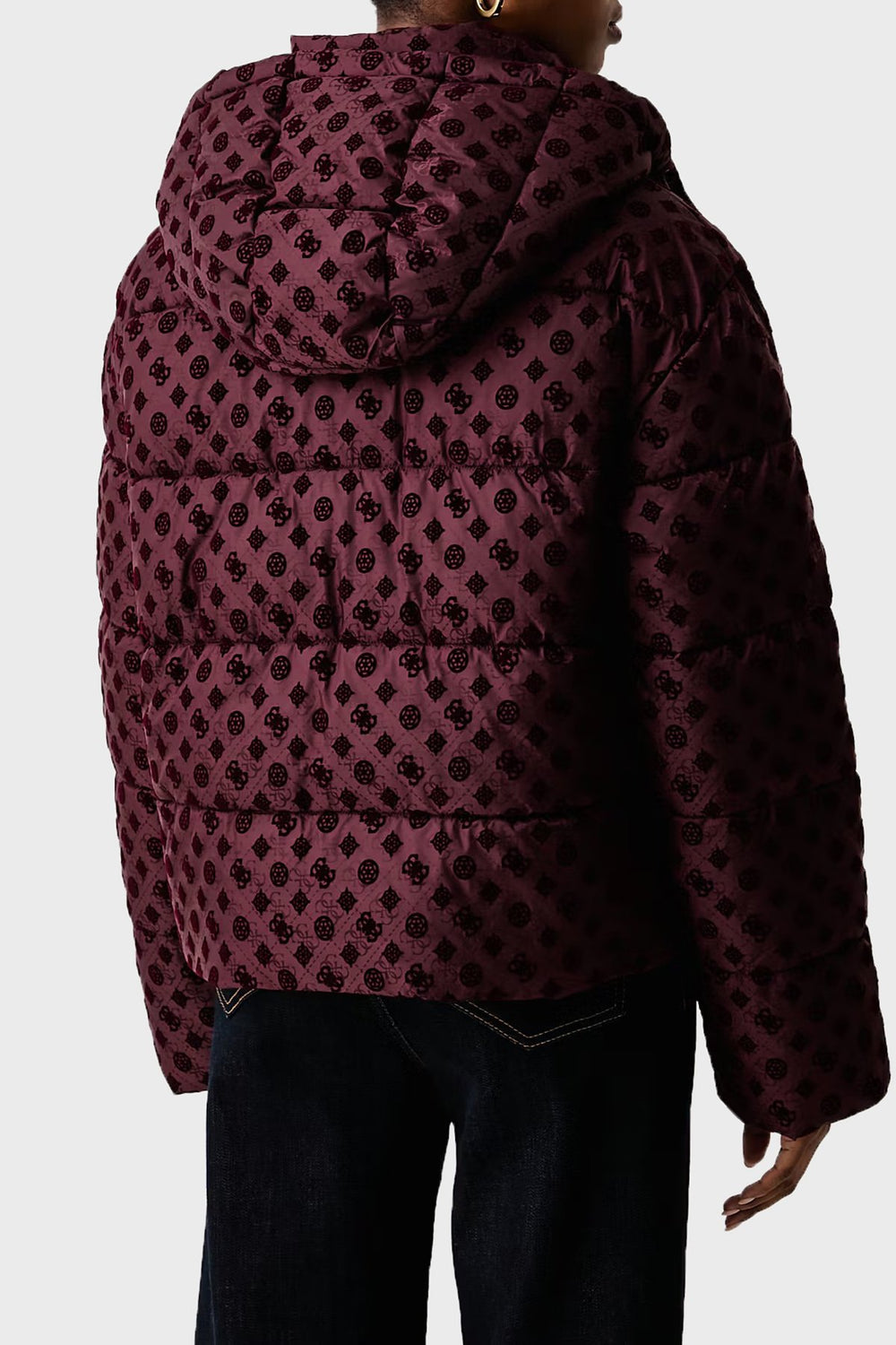 GUESS Guess 4G Logolu Fermuarlı Kapüşonlu MontW6BL56W4195