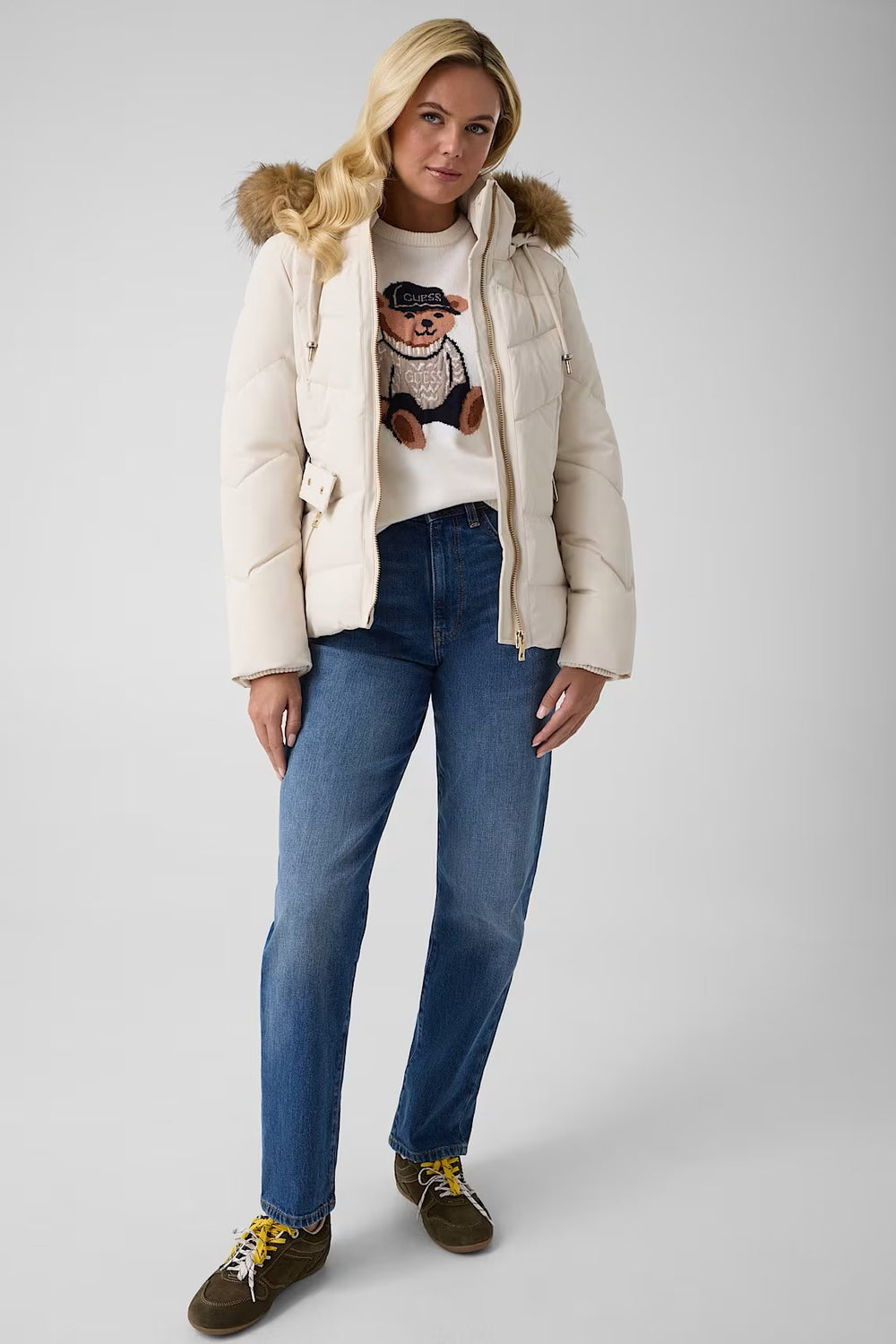 GUESS Kemerli Kısa Şişme Mont W6BL58W4197