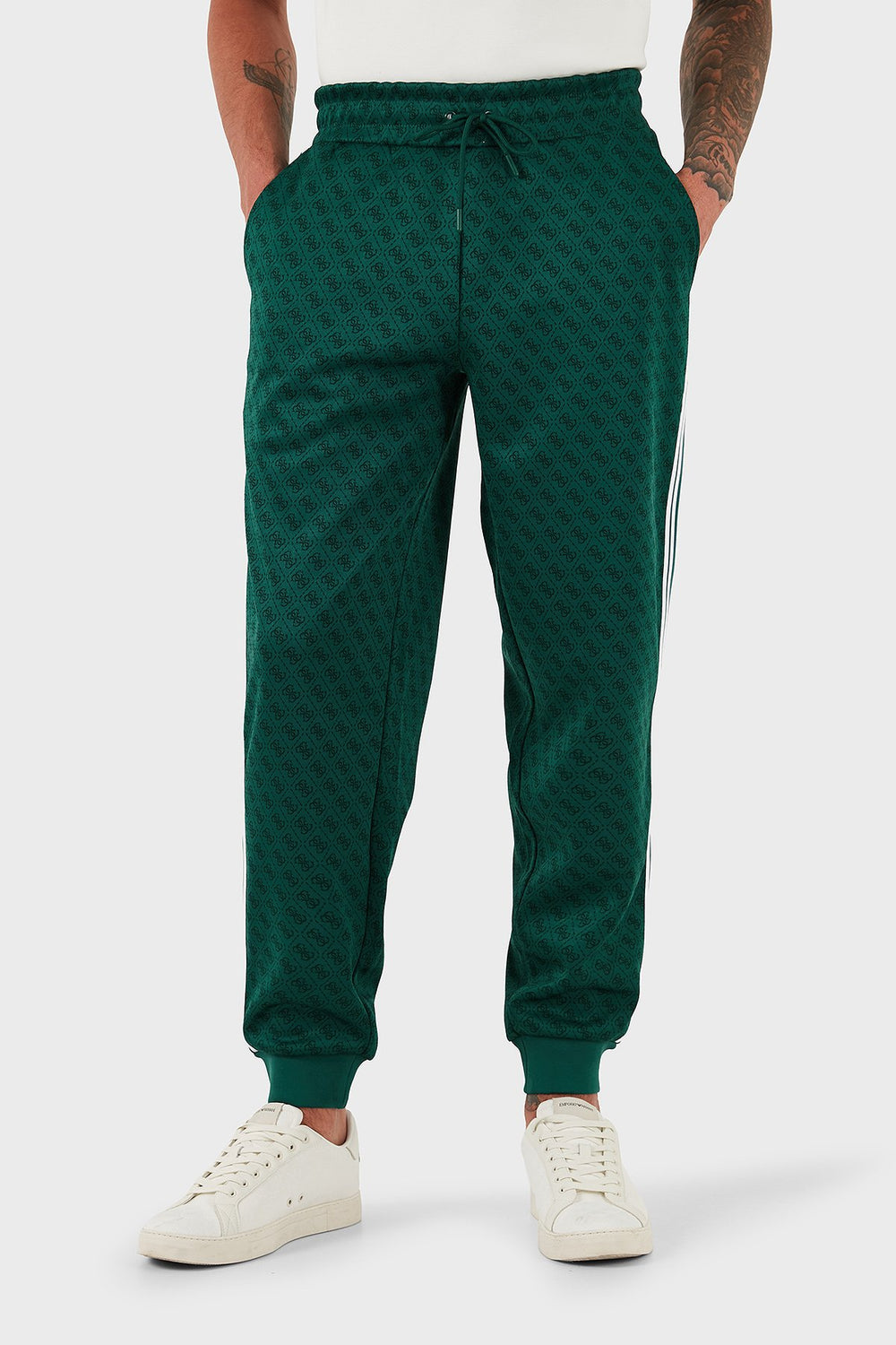 GUESS Parimo 4G Logolu Regular Fit Normal Bel Düz Paça Erkek Pantolon Z5BB07K2042