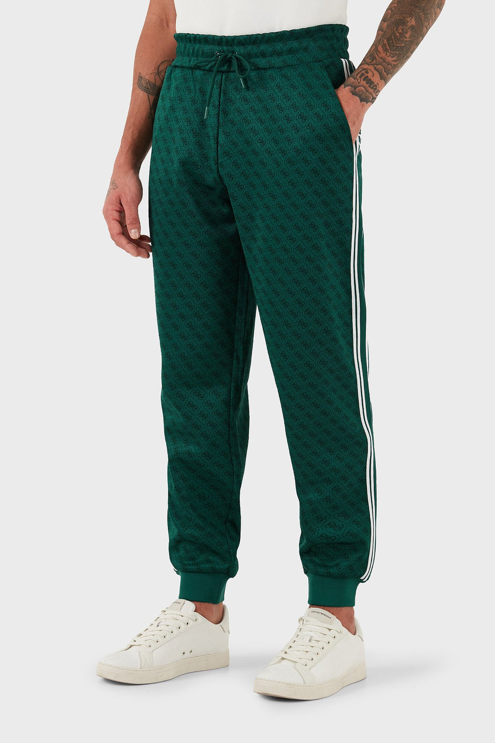 GUESS Parimo 4G Logolu Regular Fit Normal Bel Düz Paça Erkek Pantolon Z5BB07K2042