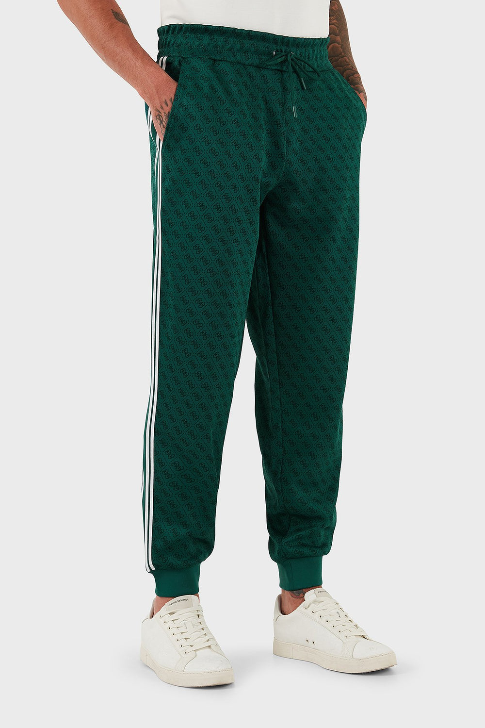 GUESS Parimo 4G Logolu Regular Fit Normal Bel Düz Paça Erkek Pantolon Z5BB07K2042