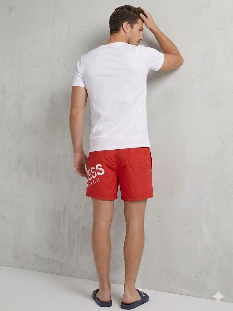 GUESS Beach Erkek Kırmızı Deniz Şortu Mayo F5GT27WG2E2