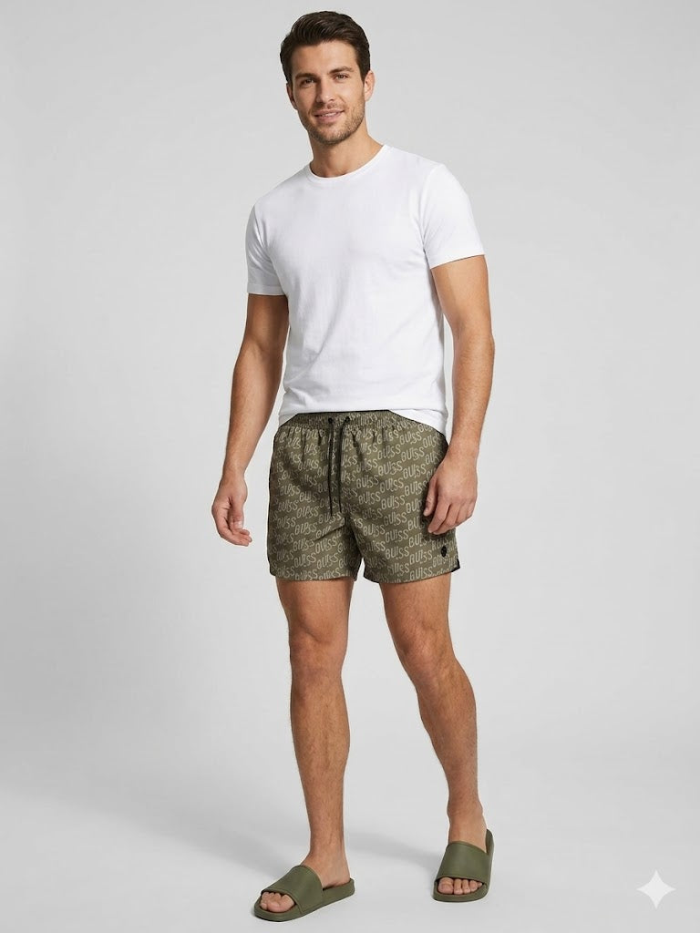 GUESS Baskılı Logo Mayo Şortları F6GT12WG2A2