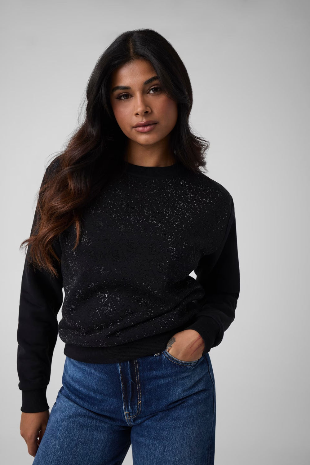 GUESS Tamamı 4G Logolu Sweatshirt  W6BQ14K6060