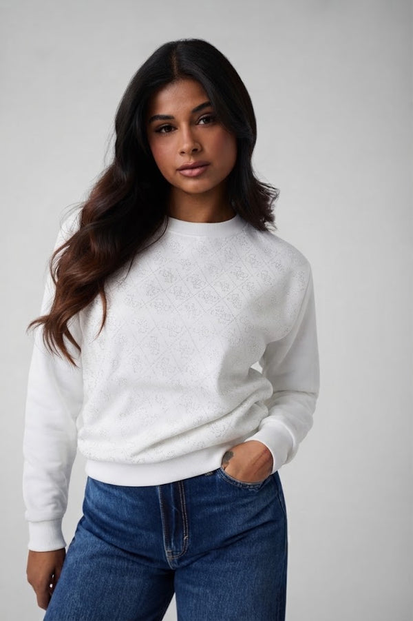GUESS Tamamı 4G Logolu Sweatshirt  W6BQ14K6060