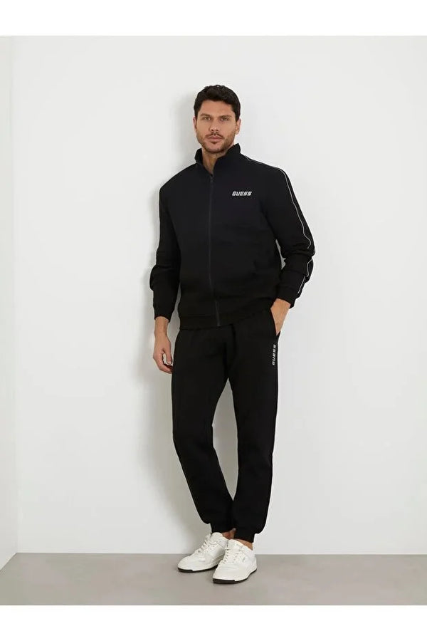 GUESS Logolu şeritli Sweatshırt Z2YQ10KB3P2