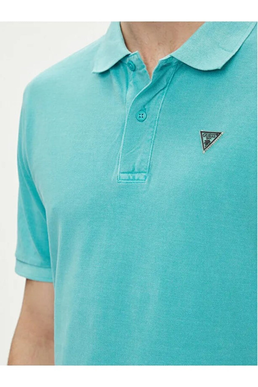 GUESS Erkek Polo Yaka Pike Pamuklu Kısa Kollu T-Shirt F3GP00K9WF1